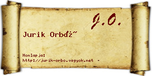 Jurik Orbó névjegykártya